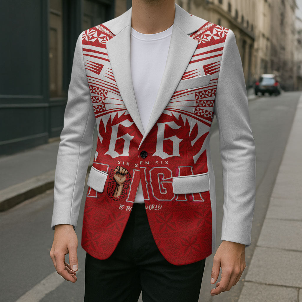 Tonga Rugby Custom Blazer Sipi Tau - Six Seven Six to the World LT03 - Polynesian Pride