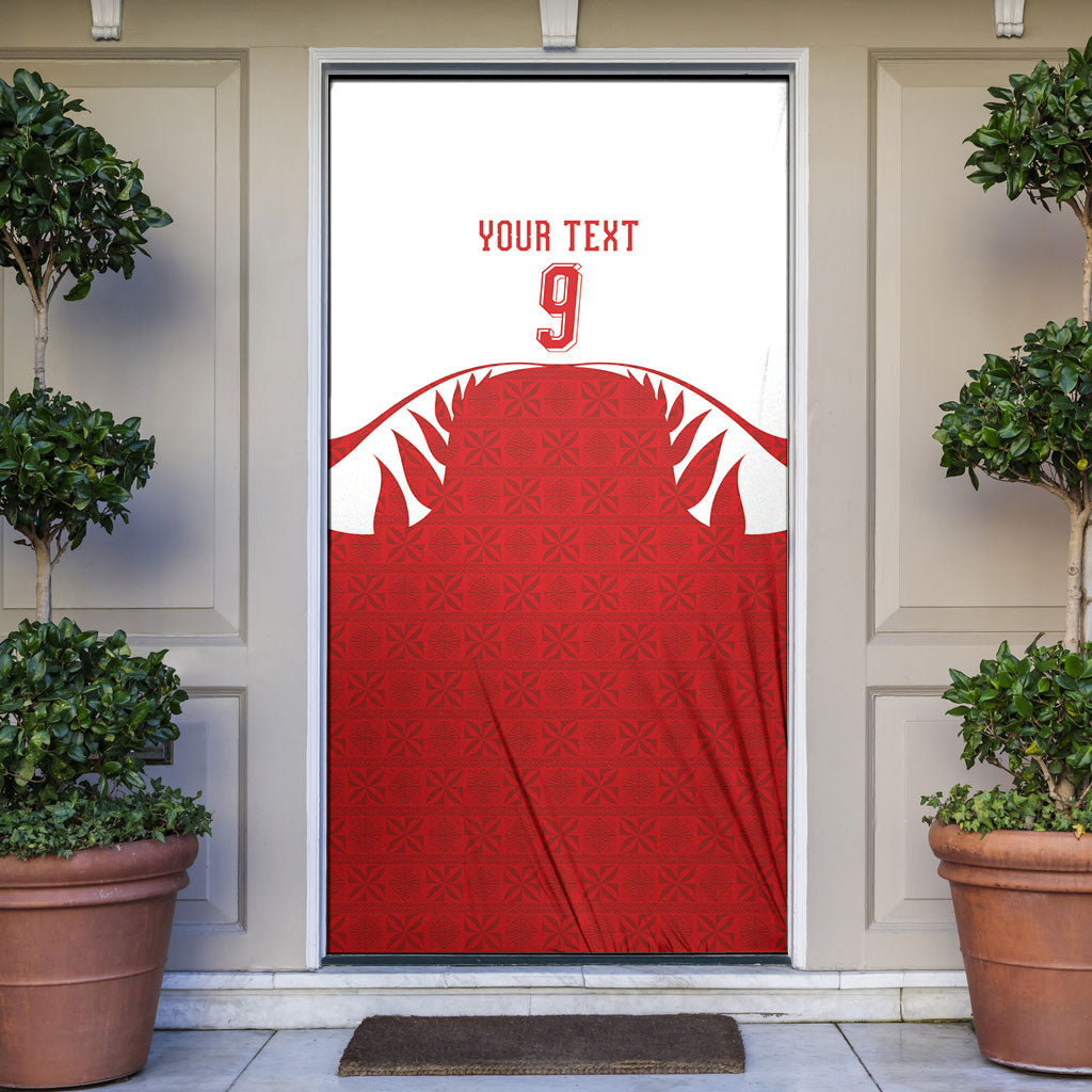 Tonga Rugby Custom Door Cover Sipi Tau - Six Seven Six to the World LT03 Red - Polynesian Pride