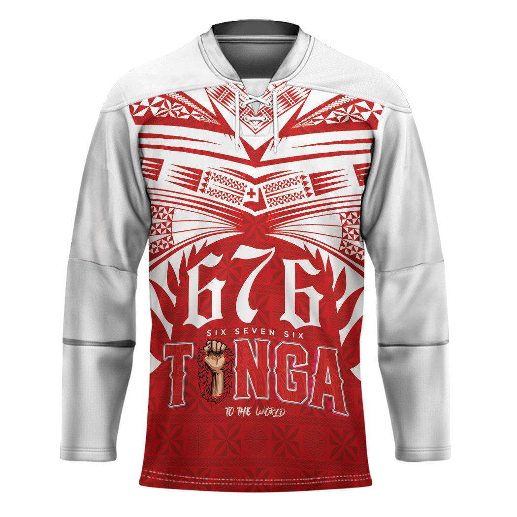 Tonga Rugby Custom Hockey Jersey Sipi Tau - Six Seven Six to the World LT03 Unisex Red - Polynesian Pride