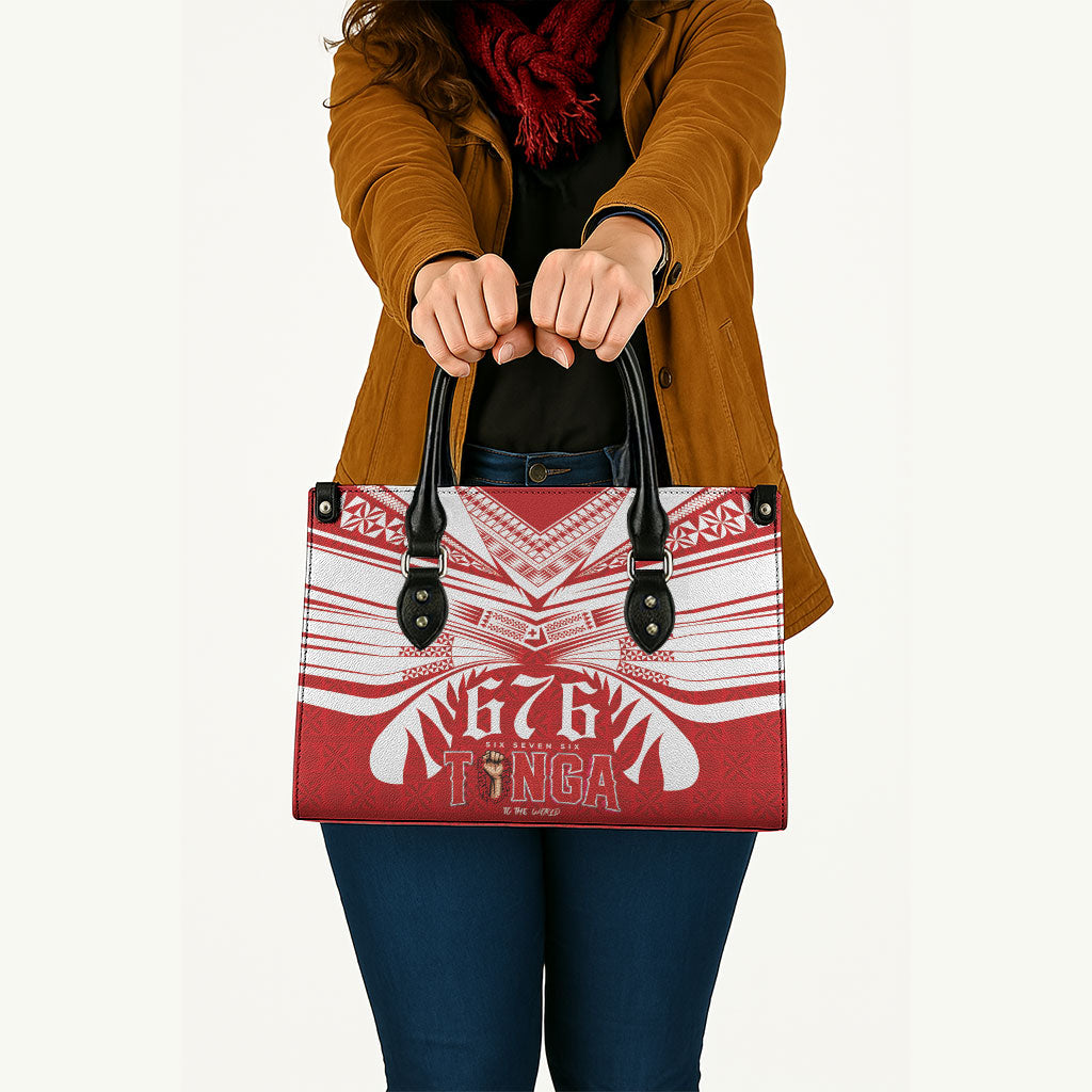 Tonga Rugby Leather Bag Sipi Tau - Six Seven Six to the World LT03 - Polynesian Pride