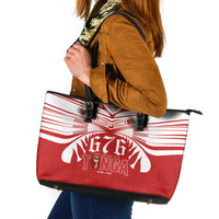 Tonga Rugby Leather Tote Bag Sipi Tau - Six Seven Six to the World LT03 Red - Polynesian Pride