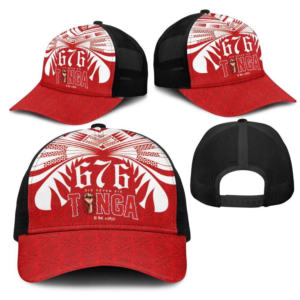 Tonga Rugby Mesh Trucker Cap Sipi Tau - Six Seven Six to the World LT03 - Polynesian Pride
