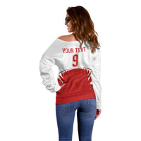Tonga Rugby Custom Off Shoulder Sweater Sipi Tau - Six Seven Six to the World LT03 - Polynesian Pride