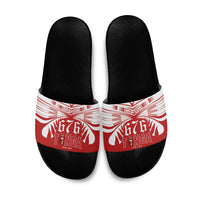Tonga Rugby Slide Sandals Sipi Tau - Six Seven Six to the World LT03 Red - Polynesian Pride