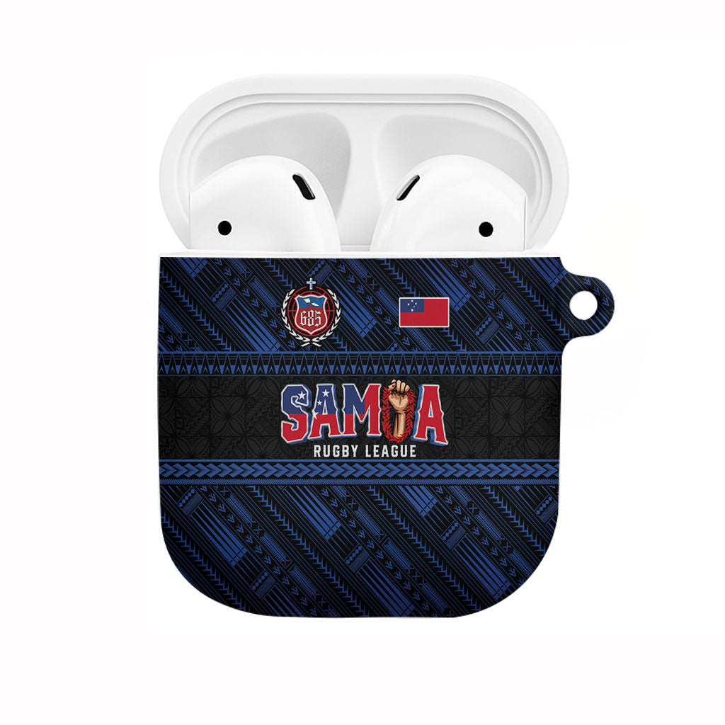 Toa Samoa Rugby AirPods Case Siva Tau - Samoan Warriors Pacific Pattern LT03 Navy - Polynesian Pride