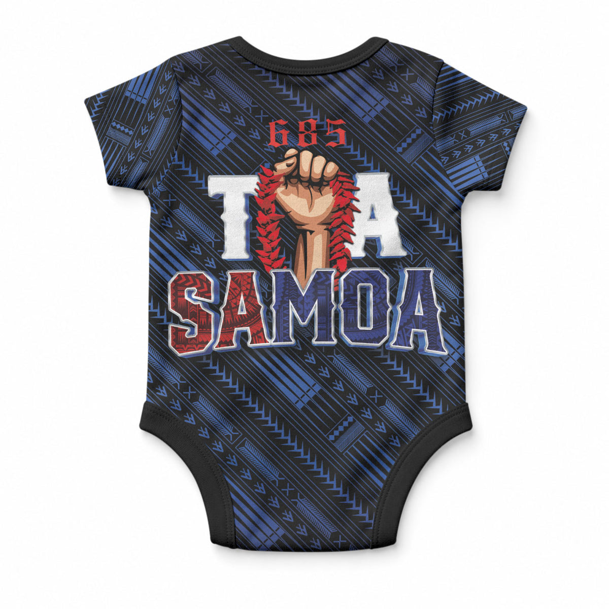Toa Samoa Rugby Baby Onesie Siva Tau - Samoan Warriors Pacific Pattern LT03 - Polynesian Pride