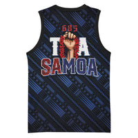 Toa Samoa Rugby Basketball Jersey Siva Tau - Samoan Warriors Pacific Pattern LT03 - Polynesian Pride