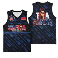 Toa Samoa Rugby Basketball Jersey Siva Tau - Samoan Warriors Pacific Pattern LT03 - Polynesian Pride