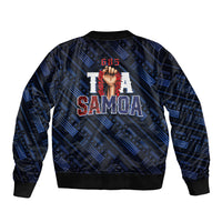 Toa Samoa Rugby Bomber Jacket Siva Tau - Samoan Warriors Pacific Pattern LT03 - Polynesian Pride