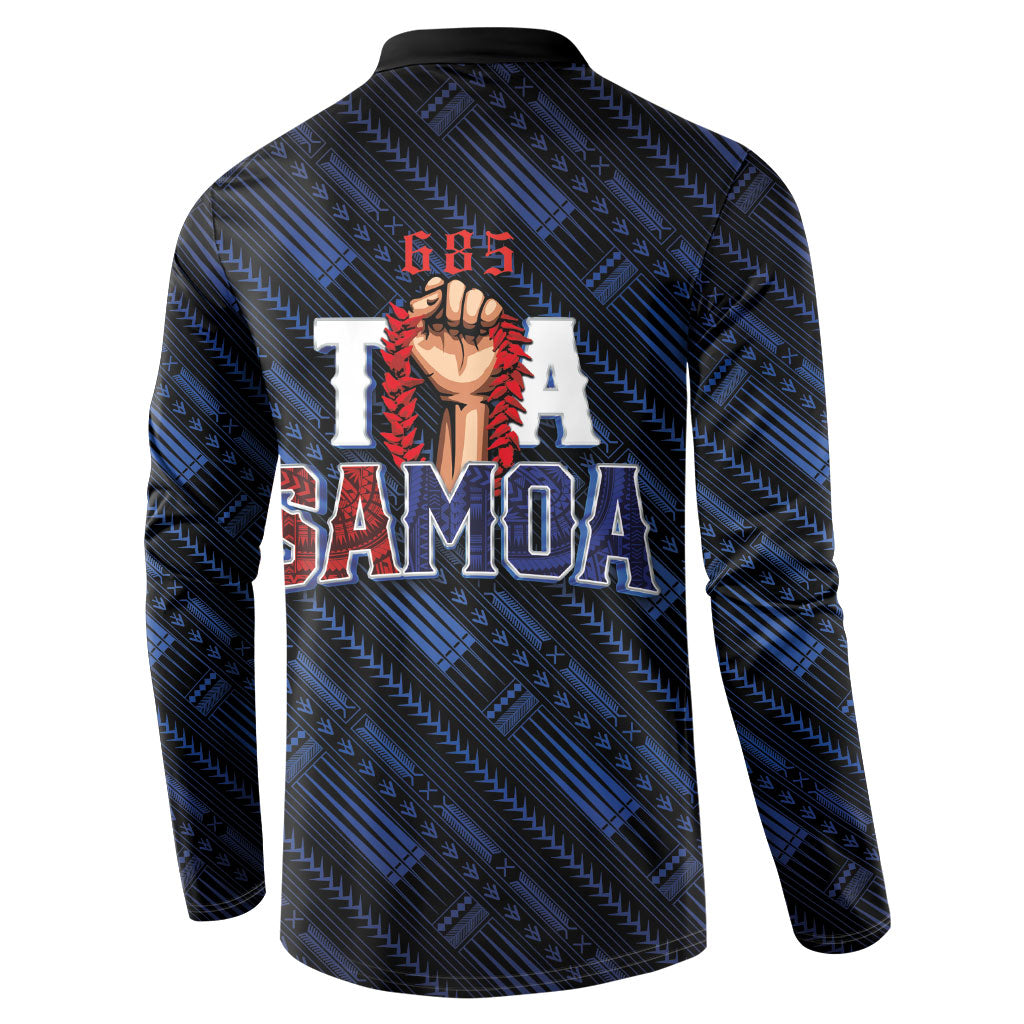 Toa Samoa Rugby Button Sweatshirt Siva Tau - Samoan Warriors Pacific Pattern LT03 - Polynesian Pride