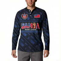 Toa Samoa Rugby Button Sweatshirt Siva Tau - Samoan Warriors Pacific Pattern LT03 - Polynesian Pride