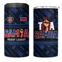 Toa Samoa Rugby 4 in 1 Can Cooler Tumbler Siva Tau - Samoan Warriors Pacific Pattern LT03 One Size: 16 oz Navy - Polynesian Pride