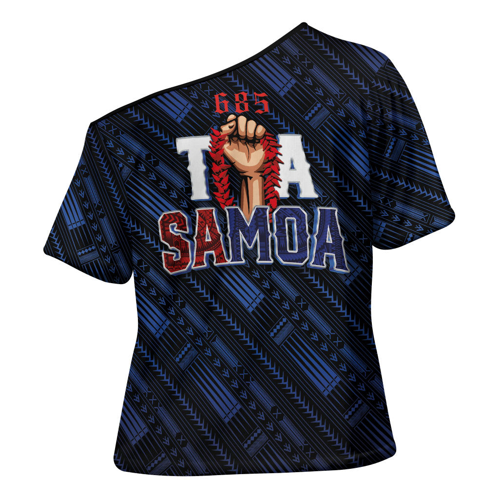 Toa Samoa Rugby Cross Shoulder Shirt Siva Tau - Samoan Warriors Pacific Pattern LT03 - Polynesian Pride