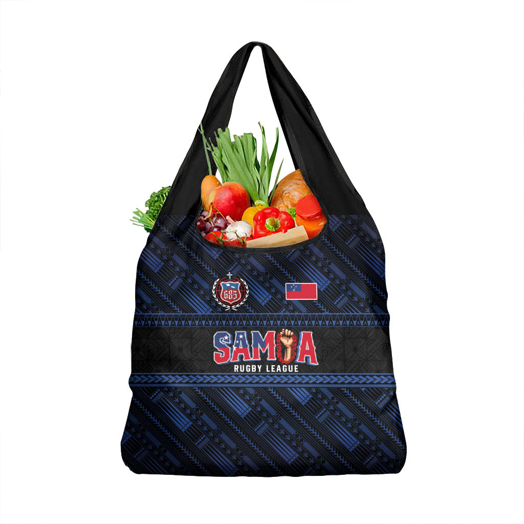 Toa Samoa Rugby Grocery Bag Siva Tau - Samoan Warriors Pacific Pattern LT03 1-pack One Size Navy - Polynesian Pride