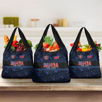 Toa Samoa Rugby Grocery Bag Siva Tau - Samoan Warriors Pacific Pattern LT03 3-pack One Size Navy - Polynesian Pride