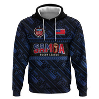 Toa Samoa Rugby Hoodie Siva Tau - Samoan Warriors Pacific Pattern LT03 Pullover Hoodie Navy - Polynesian Pride