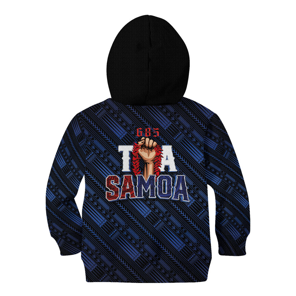 Toa Samoa Rugby Kid Hoodie Siva Tau - Samoan Warriors Pacific Pattern LT03 - Polynesian Pride