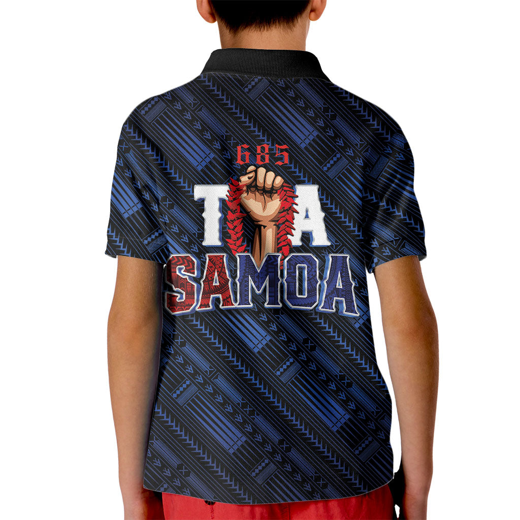 Toa Samoa Rugby Kid Polo Shirt Siva Tau - Samoan Warriors Pacific Pattern LT03 - Polynesian Pride