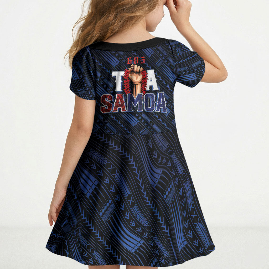 Toa Samoa Rugby Kid Short Sleeve Dress Siva Tau - Samoan Warriors Pacific Pattern LT03 - Polynesian Pride
