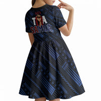 Toa Samoa Rugby Kid Short Sleeve Dress Siva Tau - Samoan Warriors Pacific Pattern LT03 - Polynesian Pride