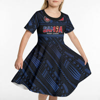 Toa Samoa Rugby Kid Short Sleeve Dress Siva Tau - Samoan Warriors Pacific Pattern LT03 - Polynesian Pride