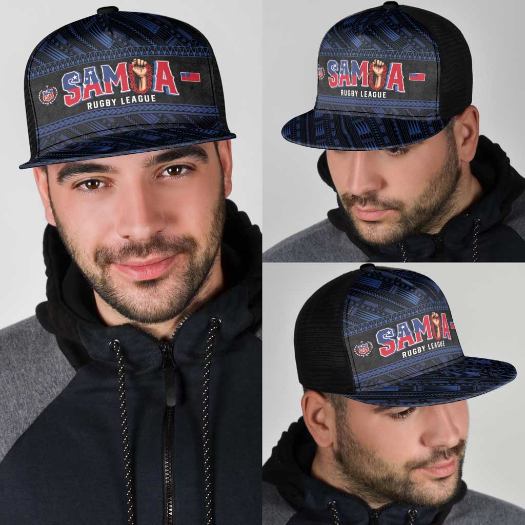 Toa Samoa Rugby Mesh Trucker Cap Siva Tau - Samoan Warriors Pacific Pattern LT03 - Polynesian Pride
