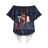 Toa Samoa Rugby Off Shoulder Wrap Waist Top Siva Tau - Samoan Warriors Pacific Pattern LT03 - Polynesian Pride