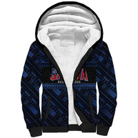 Toa Samoa Rugby Sherpa Hoodie Siva Tau - Samoan Warriors Pacific Pattern LT03 Unisex Navy - Polynesian Pride