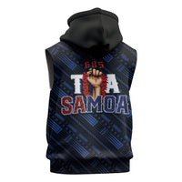 Toa Samoa Rugby Sleeveless Zip Hoodie Siva Tau - Samoan Warriors Pacific Pattern LT03 - Polynesian Pride