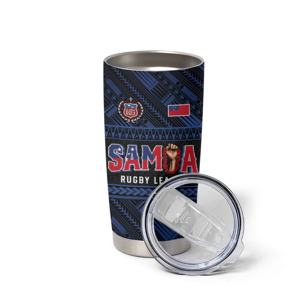Toa Samoa Rugby Tumbler Cup Siva Tau - Samoan Warriors Pacific Pattern LT03 - Polynesian Pride