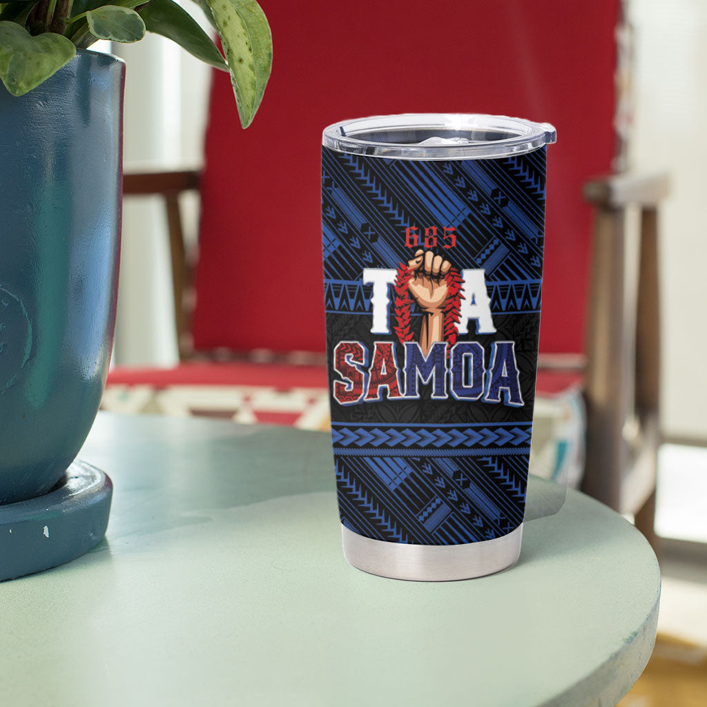 Toa Samoa Rugby Tumbler Cup Siva Tau - Samoan Warriors Pacific Pattern LT03 - Polynesian Pride