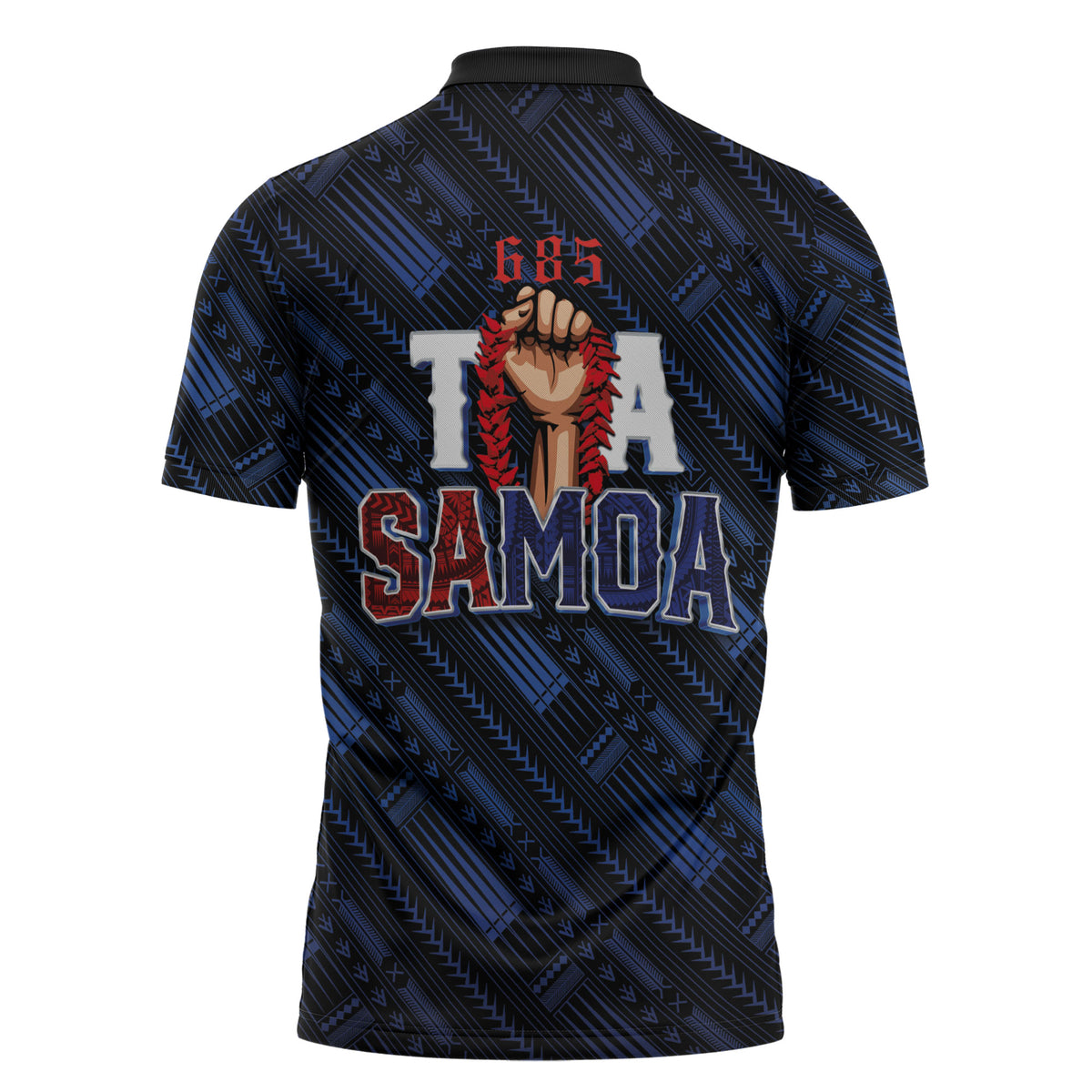 Toa Samoa Rugby Zipper Polo Shirt Siva Tau - Samoan Warriors Pacific Pattern LT03 - Polynesian Pride