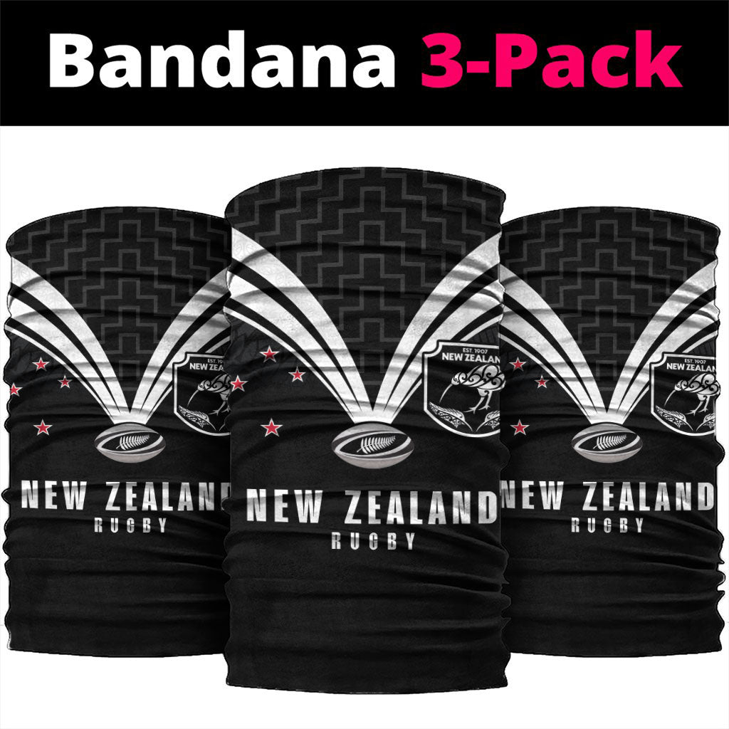 New Zealand Maori Rugby Neck Gaiter Aotearoa Tribal Motif Retro Concept LT03 package One Size: 25*50cm Black - Polynesian Pride