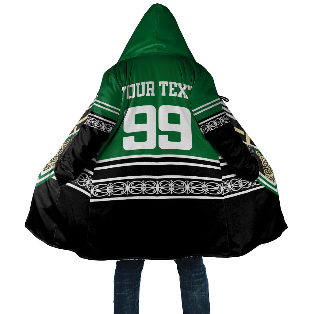 New Zealand Maori Rugby Custom Cloak Aotearoa Koru Geometric - Naturalistic Green LT03 Unisex Green - Polynesian Pride