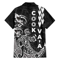 Cook Islands Va'a Polynesian Art Tattoo Family Matching Off Shoulder Maxi Dress and Hawaiian Shirt Black Color LT03 - Polynesian Pride