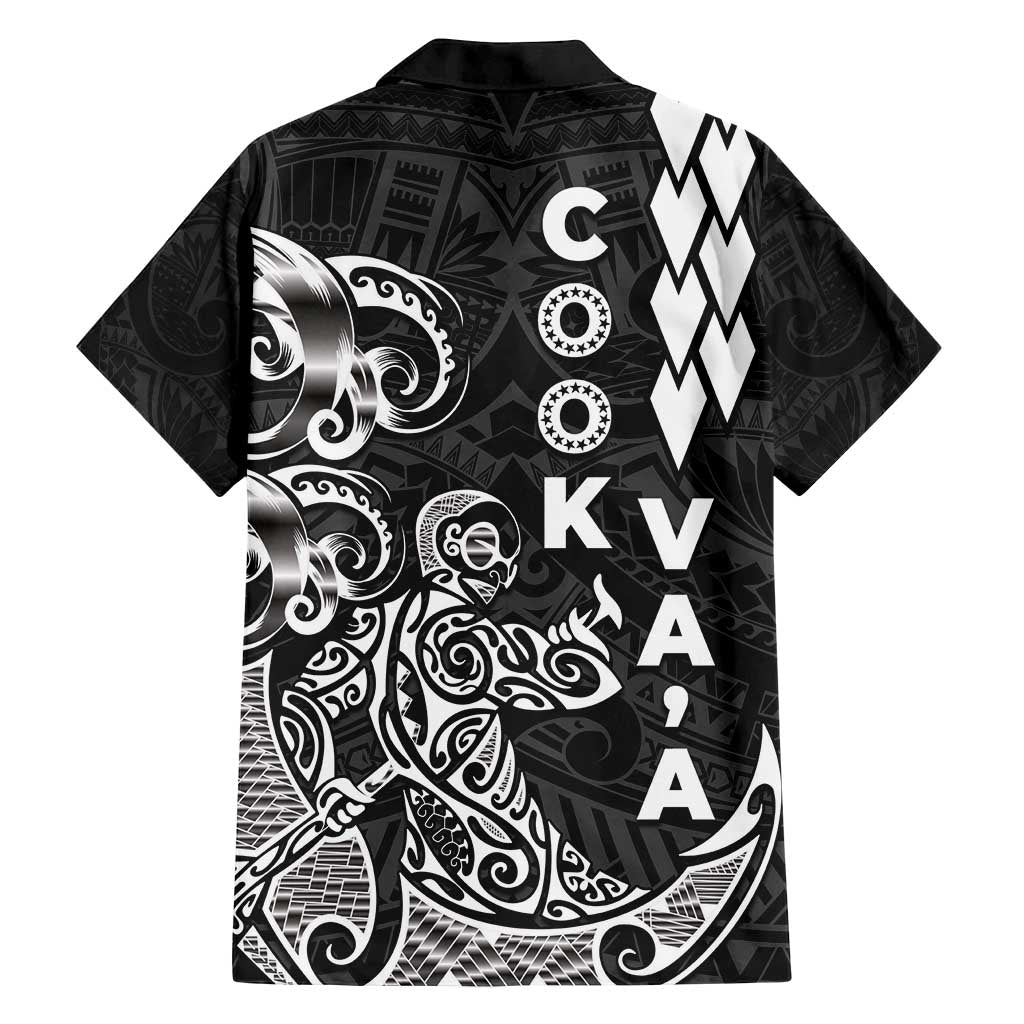 Cook Islands Va'a Polynesian Art Tattoo Family Matching Tank Maxi Dress and Hawaiian Shirt Black Color LT03 - Polynesian Pride