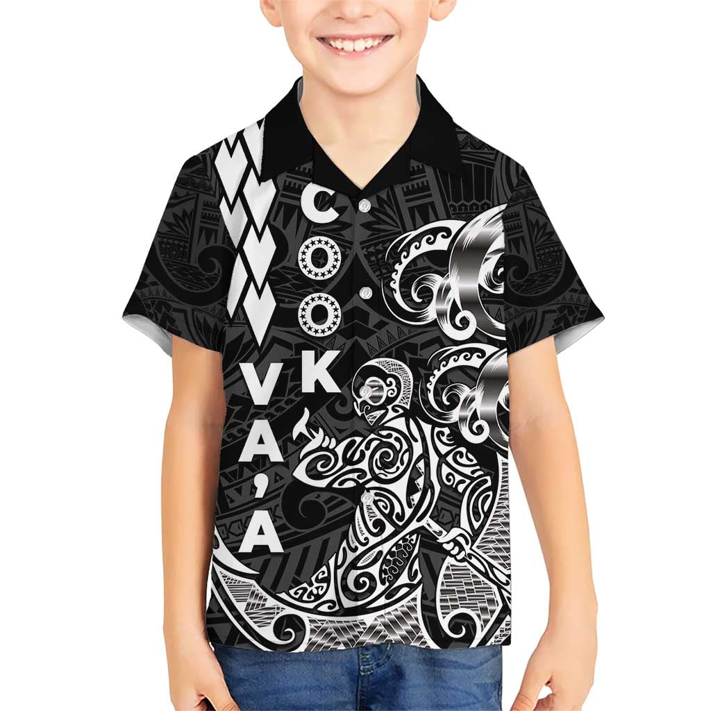 Cook Islands Vaa Polynesian Art Tattoo Kid Hawaiian Shirt Black Color