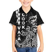 Cook Islands Vaa Polynesian Art Tattoo Kid Hawaiian Shirt Black Color