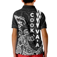 Cook Islands Vaa Polynesian Art Tattoo Kid Polo Shirt Black Color