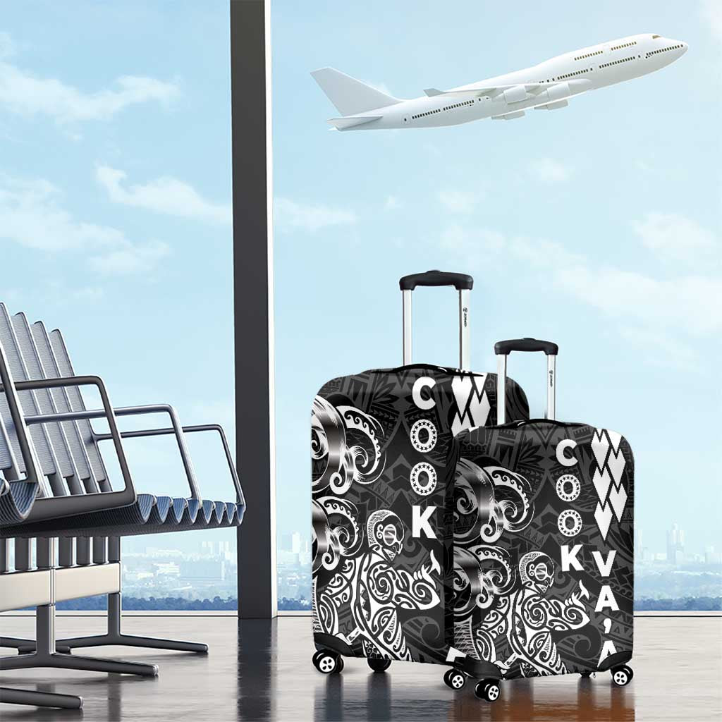 Cook Islands Vaa Polynesian Art Tattoo Luggage Cover Black Color