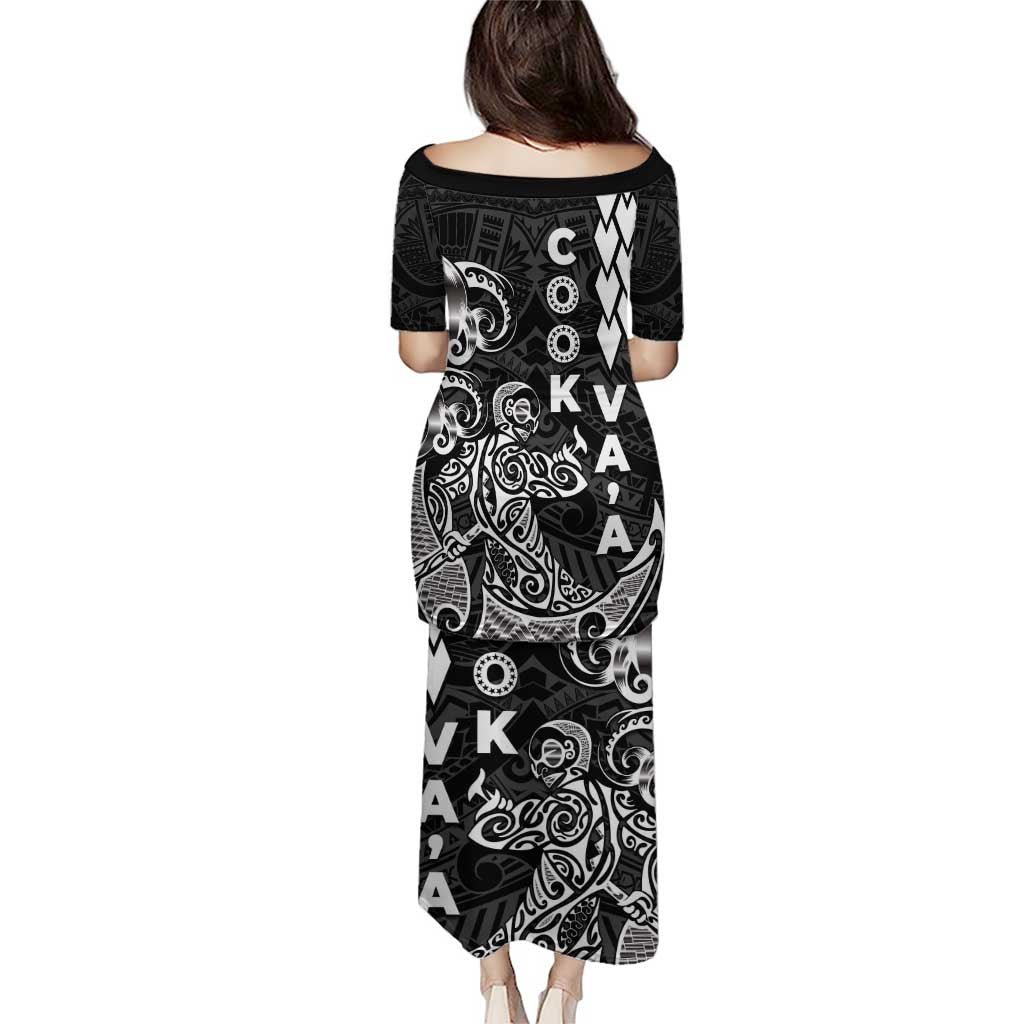 Cook Islands Vaa Polynesian Art Tattoo Puletasi Black Color