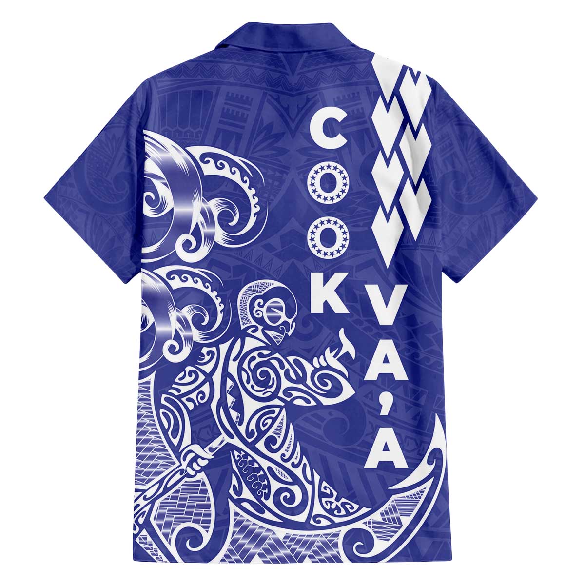 Cook Islands Va'a Polynesian Art Tattoo Family Matching Off The Shoulder Long Sleeve Dress and Hawaiian Shirt Blue Color LT03 - Polynesian Pride