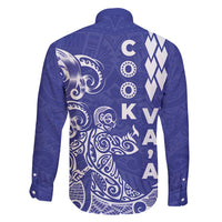 Cook Islands Va'a Polynesian Art Tattoo Family Matching Short Sleeve Bodycon Dress and Hawaiian Shirt Blue Color LT03 - Polynesian Pride
