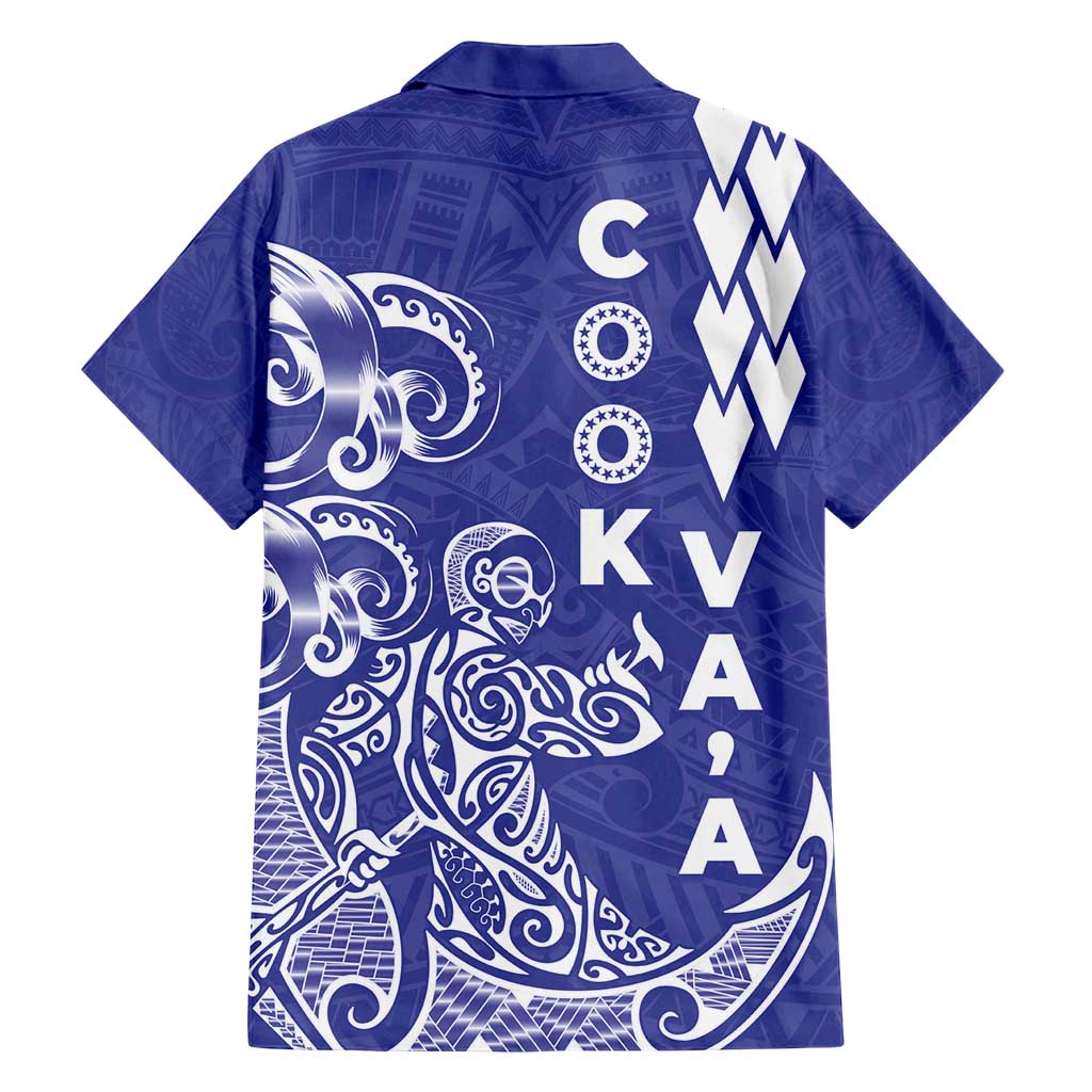 Cook Islands Va'a Polynesian Art Tattoo Family Matching Summer Maxi Dress and Hawaiian Shirt Blue Color LT03 - Polynesian Pride