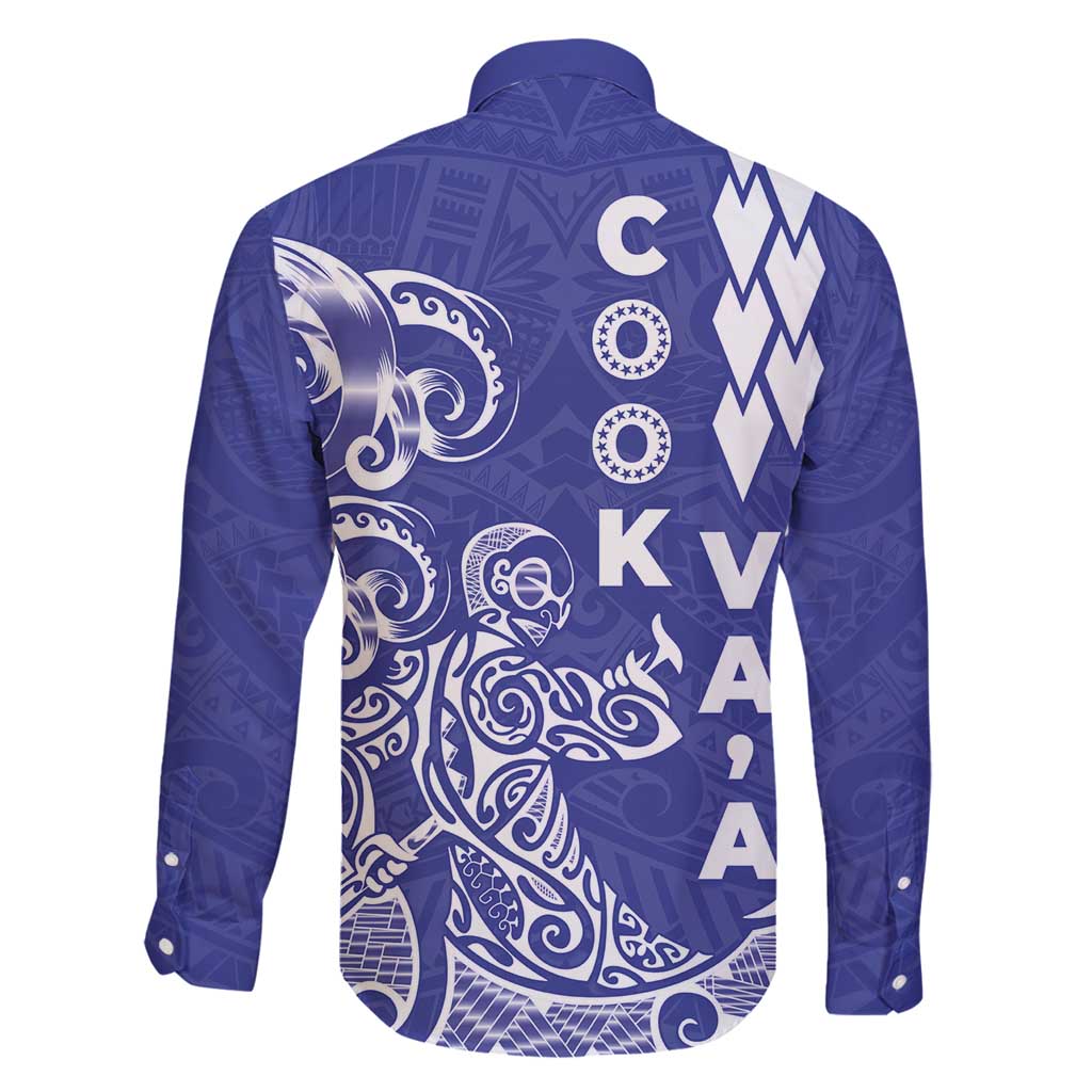 Cook Islands Va'a Polynesian Art Tattoo Family Matching Summer Maxi Dress and Hawaiian Shirt Blue Color LT03 - Polynesian Pride
