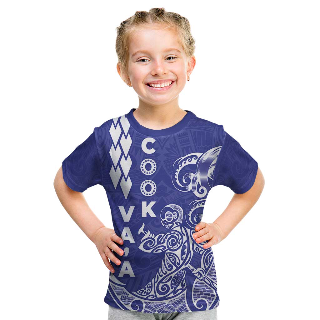 Cook Islands Vaa Polynesian Art Tattoo Kid T Shirt Blue Color
