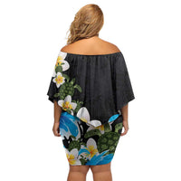 Hawaiian Plumeria and Turtle Family Matching Off Shoulder Short Dress and Hawaiian Shirt with Polynesian Tribal Art Pattern Vintage Vibes LT03 - Polynesian Pride