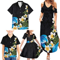 Hawaiian Plumeria and Turtle Family Matching Summer Maxi Dress and Hawaiian Shirt with Polynesian Tribal Art Pattern Vintage Vibes LT03 - Polynesian Pride