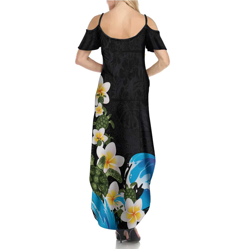 Hawaiian Plumeria and Turtle Family Matching Summer Maxi Dress and Hawaiian Shirt with Polynesian Tribal Art Pattern Vintage Vibes LT03 - Polynesian Pride