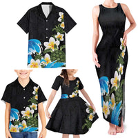 Hawaiian Plumeria and Turtle Family Matching Tank Maxi Dress and Hawaiian Shirt with Polynesian Tribal Art Pattern Vintage Vibes LT03 - Polynesian Pride
